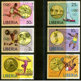 6 Selos Libéria- Esportes Olimpíadas Jogos Olímpicos- L.3526
