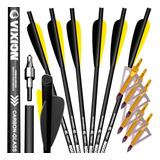 6 Setas Flecha Balestras Velocity Xt + 6 Pontas Caça B11