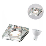 6 Spot De Cristal Embutir Espelhado Dicroica Ac593 + Led