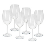 6 Taças De Vinho Tinto/branco Bohemia Cristal Titanium 450ml Cor Transparente