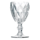 6 Taças Para Vinho Lyor Diamond De Vidro Incolor 265ml Cor Transparente