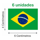 6 Unidades Adesivo De Carro Bandeira Do Brasil