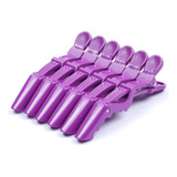 6 Unidades Presilha Prendedor Clips Tipo Crocodilo Cor Roxo