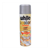 6 Unidades Tinta Spray Uso Geral Prata White Color 340ml