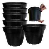 6 Vaso Redondo Pote 13 800ml - P/ Flores - Cacto - Planta