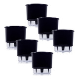 6 Vasos Preto Raiz Autoirrigável Grande 21cmx18cm T4 Horta