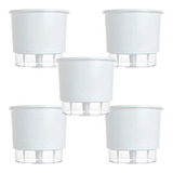 6 Vasos Raiz Autoirrigavel Branco Grande 21cmx18cm Jardim