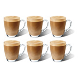6 Xicaras Canecas De Chá E Café Vidro Resistente 350 Ml Luxo