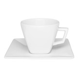 6 Xícaras Chá 200ml C Pires Quadrada Quartier White Oxford