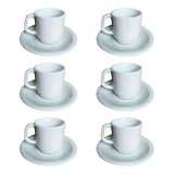 6 Xícaras De Cafe 55ml Porcelana Empilhável Hotel Branca