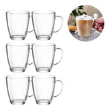 6 Xicaras Pequenas De Chá E Café Vidro Resistente 80ml Luxo