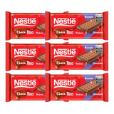 6 Barras Chocolate Nestlé Choco Trio Sabor Chocolate 90g