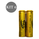 6 Baterias Recarregável 18650 Forte Mah 3 7v Lanterna Tatica