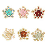 6 Broches Feminino Strass Delicado Roupa Lenço Alfinete