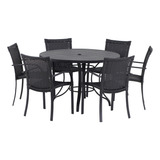 6 Cadeiras Ascoli Mesa Ripado Aluminio Jardim Piscina