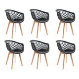 6 Cadeiras Web Cloe Clarice Sidera Base Wood