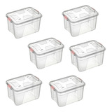 6 Caixas Organizadoras Box Multiuso Plástica 56 Litros