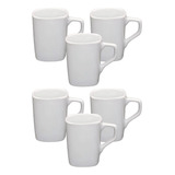 6 Caneca Quadrada Porcelana Para Café 150 Ml Ref Bv331