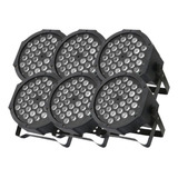 6 Canhão Refletor Led Par 64 Rgb Triled 36 Leds 3w Dmx