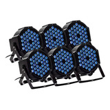 6 Canhão Refletor Led Par 64 Rgb Triled 36 Leds 3w Dmx