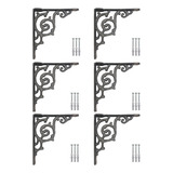 6 Cantoneiras Mão Francesa Suporte Prateleira 20x20 Ferro