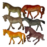 6 Cavalo De Borracha Miniatura Animal