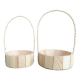 6 Cesta 13 Cm 6 Cesta 16cm Lembrancinha Fraldeira Madeira