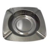 6 Cinzeiro De Inox Quadrado 12cm Kehome Cor Prateado Liso