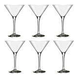 6 Copos De Vidro De 250 Ml Martini Nadir Transparentes