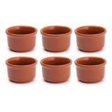 6 Cumbucas 750ml De Cerâmica Refratária Redonda
