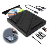 6 Em 1 Gravador Leitor Cd Dvd Cartão Micro Sd Usb E Tipo C