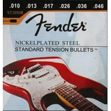 6 Encordoamento Fender 010 Guitarra Nickelplated Steel