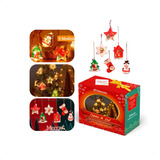 6 Enfeites Pingente Pisca Figuras Decoração Natalina 10 Leds