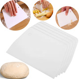 6 Espátulas Plástica Branca Raspador Confeiteiro Corte Massa