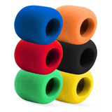 6 Espumas Colorida Para Microfone Anti Puff Liverpool Cor Colorido