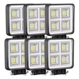 6 Farol Milha Led Extra Forte 192w Trator Caminhão 12v 24v