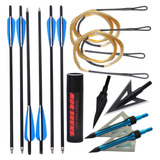 6 Flechas Carb 20p Besta 20 Pol 150 175 180 Lb 2cord Ponta