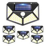 6 Kit Luminária Solar Jardim 100 Led Com Sensor Prova Dágua