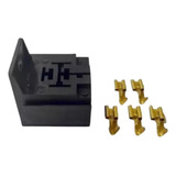 6 Kit Porta Rele Universal 40a Com Suporte Fixação Lateral