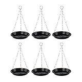 6 Kit Suspenso Suporte Para Pendurar Vaso E Planta Grande Na Parede - Prato 23cm - Corrente 64cm