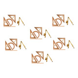 6 Kits Geom Professor Mdf Pinus Régua 1m Compasso Q Bco 