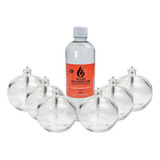 6 Lamparinas Decorativa Bola 100ml Velas Mesa Bistrot Hotel