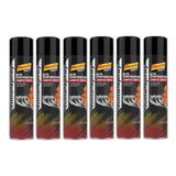6 Latas Tinta Spray Alta Temperatura 600 Preto Fosco 400ml