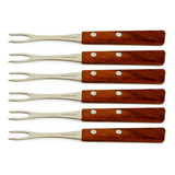 6 Mini Garfinho De Petisco Aperitivo 16 Cm Cabo Madeira