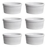 6 Molheira Ramekin Grande Porcelana 250ml Vai Ao Forno
