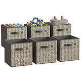 6 Pacotes De Cubos De Armazenamento De Tecido Com Alça Caixas De Armazenamento Em Cubo Dobráveis De 10 5 X 11 Polegadas Cestas De Armazenamento Para Prateleiras