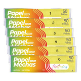6 Pacotes Papel Para Mechas Multicolors A 11x47cm 300 Folhas