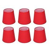 6 Pçs Abajur Vermelho Moderno Simples Pano Arte Filme Interno Pingente Luz De Parede Sombra Capa Para Lâmpadas E14