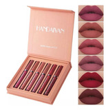 6 Pcs Conjunto De Cosméticos Matte Lip Longa Duração Batom