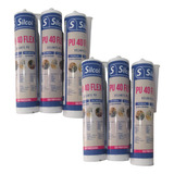 6 Pçs Pu40 Silicone Selante Profissional 400 Gramas Kit